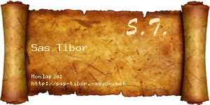 Sas Tibor névjegykártya